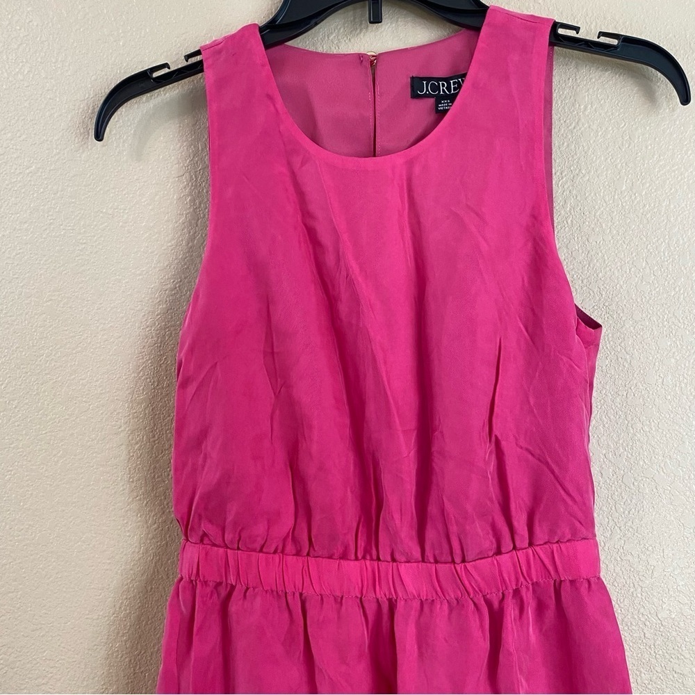 J Crew New Womens Size XXS Pink Cupro Sleeveless Cinched Waist Lined Midi Dress - Picture 5 of 13